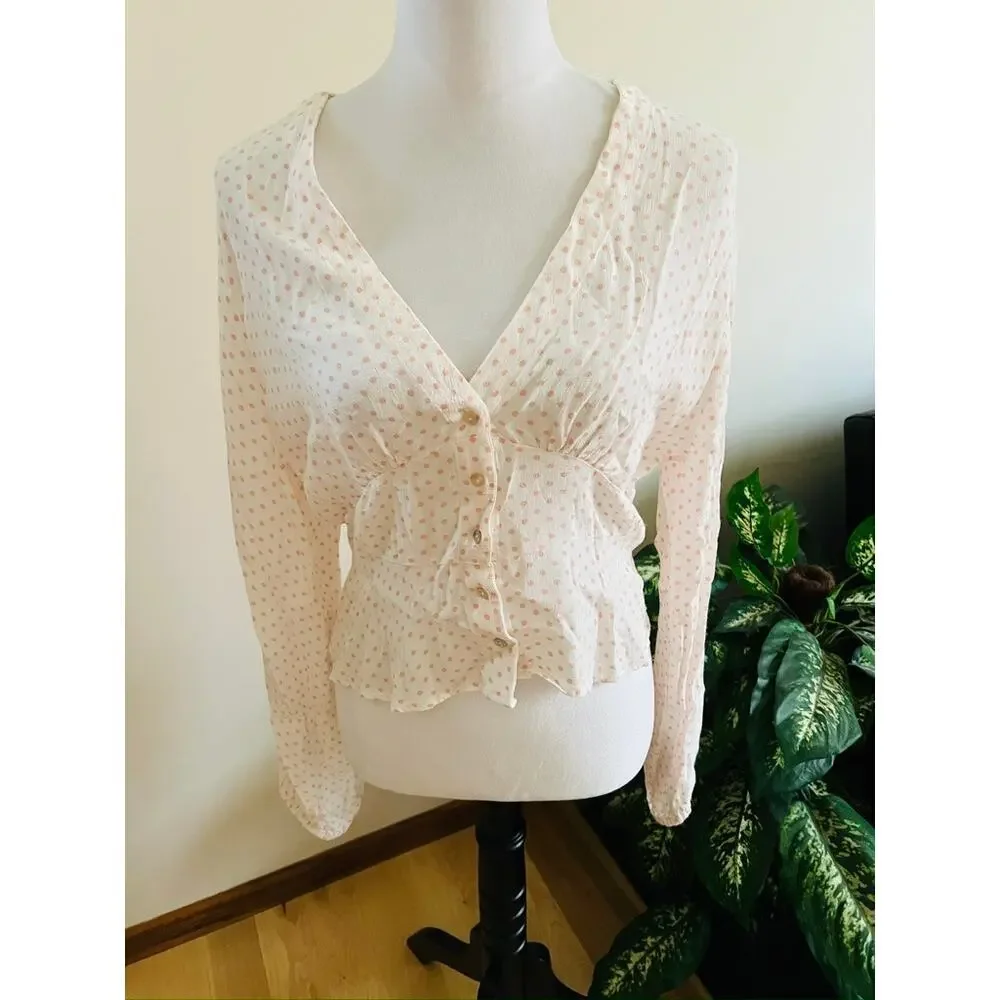 Free People Love Street Polka Dot Blouse